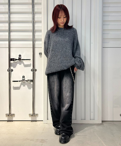 NOMANUAL（NOMANUAL）の「NOMANUAL/ノーマニュアル FUZZ HAIRY KNIT（ニット/セーター・メンズ・ネイビー/ブルー/ボルドー・LARGE/MEDIUM）」の16枚目の写真