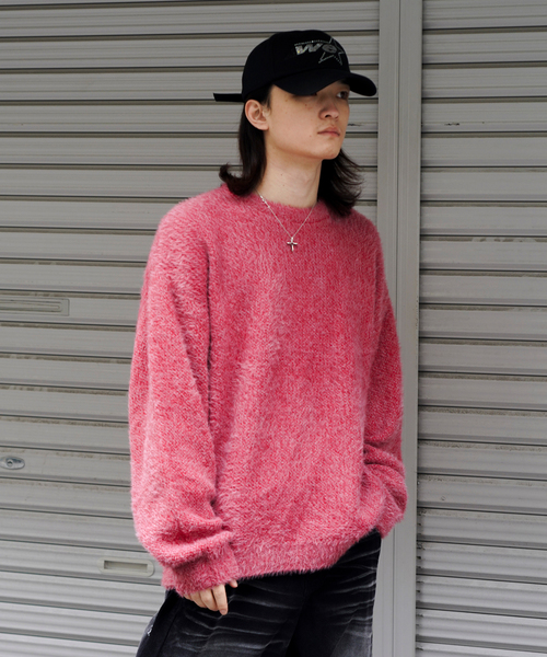 NOMANUAL（NOMANUAL）の「NOMANUAL/ノーマニュアル FUZZ HAIRY KNIT（ニット/セーター・メンズ・ネイビー/ブルー/ボルドー・LARGE/MEDIUM）」の18枚目の写真