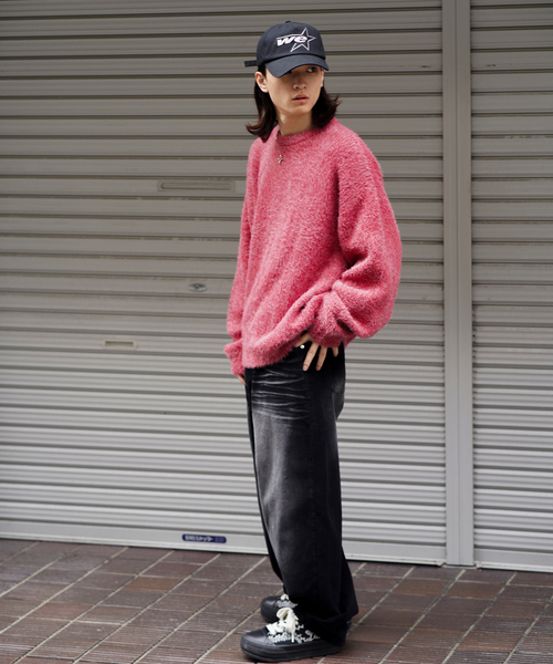 NOMANUAL（NOMANUAL）の「NOMANUAL/ノーマニュアル FUZZ HAIRY KNIT（ニット/セーター・メンズ・ネイビー/ブルー/ボルドー・LARGE/MEDIUM）」の4枚目の写真