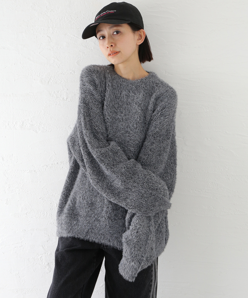 NOMANUAL（NOMANUAL）の「NOMANUAL/ノーマニュアル FUZZ HAIRY KNIT（ニット/セーター・メンズ・ネイビー/ブルー/ボルドー・LARGE/MEDIUM）」の10枚目の写真