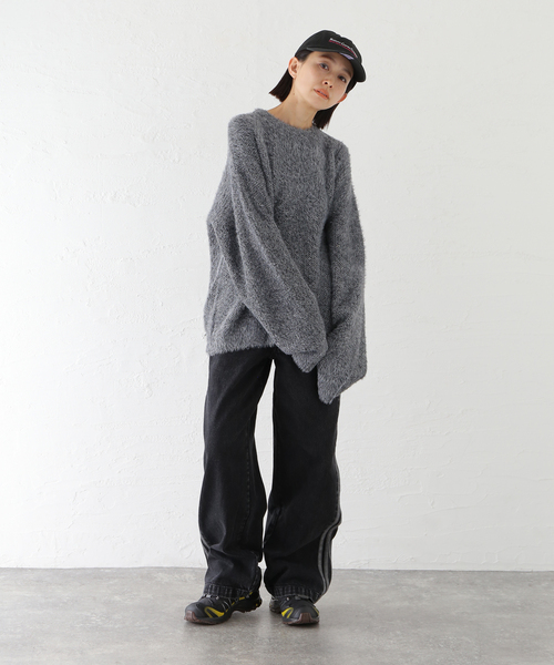 NOMANUAL（NOMANUAL）の「NOMANUAL/ノーマニュアル FUZZ HAIRY KNIT（ニット/セーター・メンズ・ネイビー/ブルー/ボルドー・LARGE/MEDIUM）」の12枚目の写真