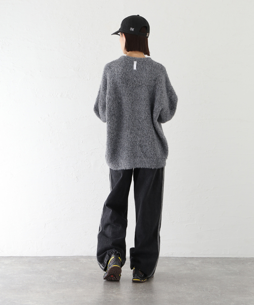 NOMANUAL（NOMANUAL）の「NOMANUAL/ノーマニュアル FUZZ HAIRY KNIT（ニット/セーター・メンズ・ネイビー/ブルー/ボルドー・LARGE/MEDIUM）」の14枚目の写真