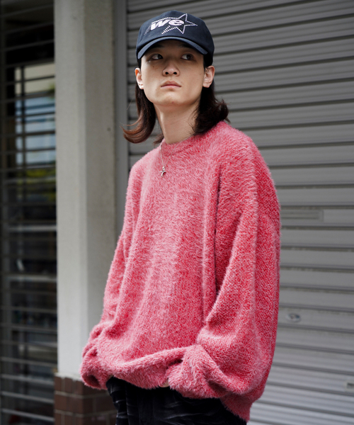 NOMANUAL（NOMANUAL）の「NOMANUAL/ノーマニュアル FUZZ HAIRY KNIT（ニット/セーター・メンズ・ネイビー/ブルー/ボルドー・LARGE/MEDIUM）」の3枚目の写真