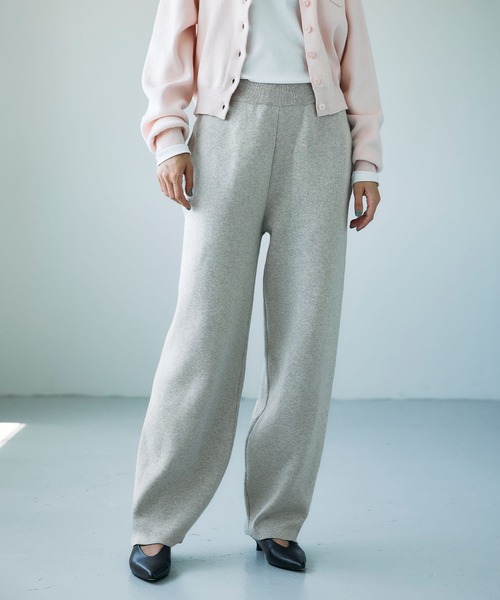 N.O.R.C(ノーク)の「コットンカシミヤニットワイドテーパードパンツ(その他パンツ・レディース・ブラック/ライトグレー・S/M)」の8枚目の写真