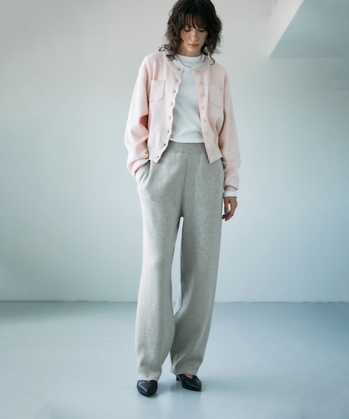 N.O.R.C(ノーク)の「コットンカシミヤニットワイドテーパードパンツ(その他パンツ・レディース・ブラック/ライトグレー・S/M)」の9枚目の写真