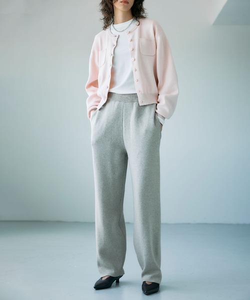 N.O.R.C(ノーク)の「コットンカシミヤニットワイドテーパードパンツ(その他パンツ・レディース・ブラック/ライトグレー・S/M)」の10枚目の写真