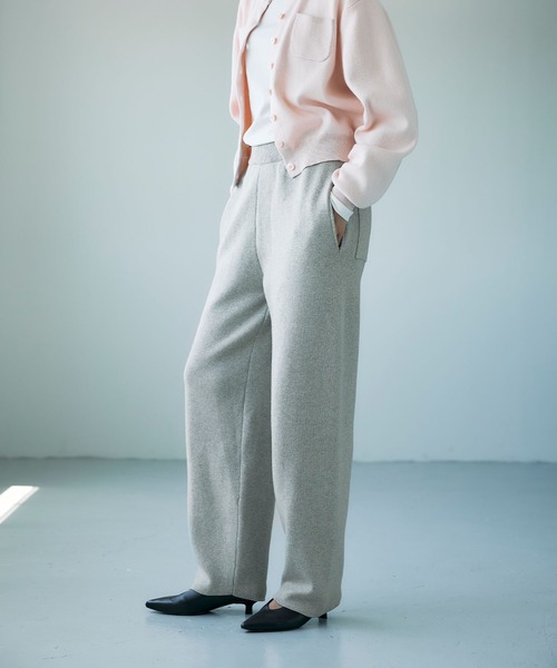 N.O.R.C(ノーク)の「コットンカシミヤニットワイドテーパードパンツ(その他パンツ・レディース・ブラック/ライトグレー・S/M)」の11枚目の写真