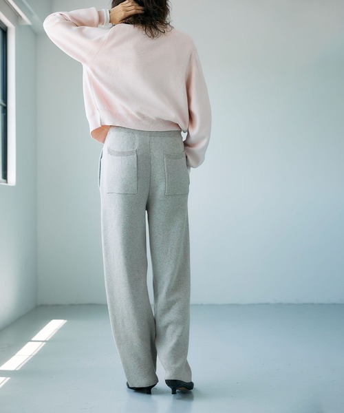 N.O.R.C(ノーク)の「コットンカシミヤニットワイドテーパードパンツ(その他パンツ・レディース・ブラック/ライトグレー・S/M)」の12枚目の写真