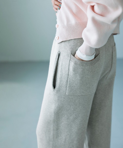 N.O.R.C(ノーク)の「コットンカシミヤニットワイドテーパードパンツ(その他パンツ・レディース・ブラック/ライトグレー・S/M)」の14枚目の写真