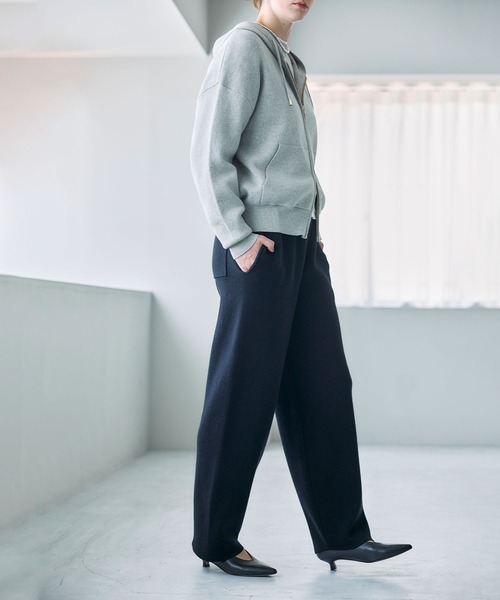 N.O.R.C(ノーク)の「コットンカシミヤニットワイドテーパードパンツ(その他パンツ・レディース・ブラック/ライトグレー・S/M)」の5枚目の写真