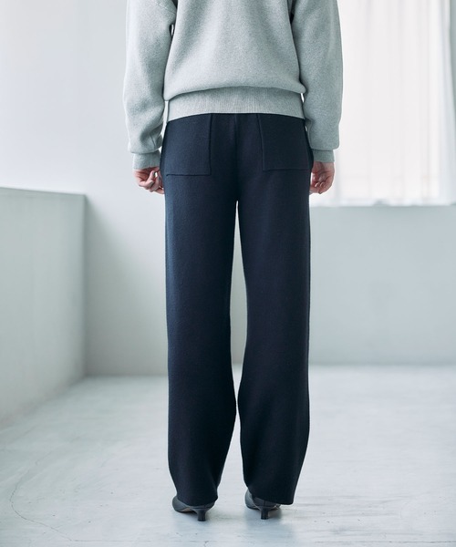 N.O.R.C(ノーク)の「コットンカシミヤニットワイドテーパードパンツ(その他パンツ・レディース・ブラック/ライトグレー・S/M)」の7枚目の写真