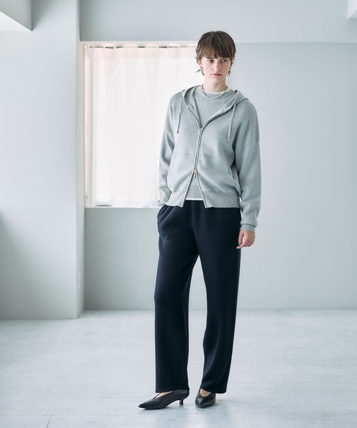 N.O.R.C(ノーク)の「コットンカシミヤニットワイドテーパードパンツ(その他パンツ・レディース・ブラック/ライトグレー・S/M)」の4枚目の写真
