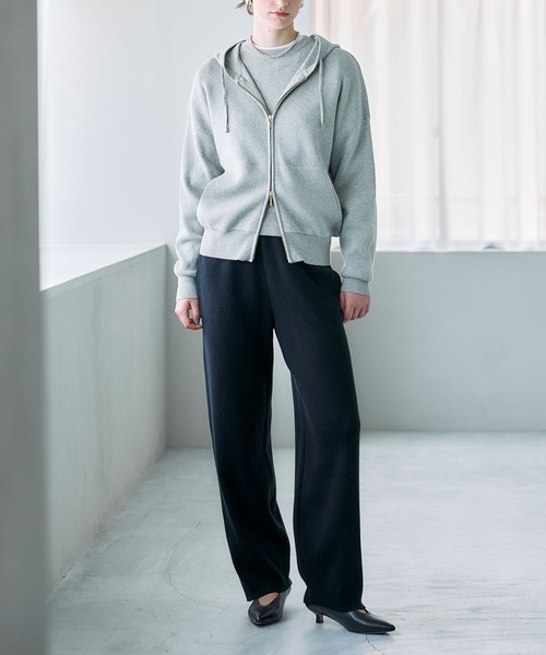N.O.R.C(ノーク)の「コットンカシミヤニットワイドテーパードパンツ(その他パンツ・レディース・ブラック/ライトグレー・S/M)」の18枚目の写真