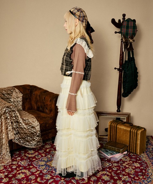 kutir(クティール)の「【クティールとレトロ】【セットアップ着用可】レースツイードリボンベスト(ベスト・レディース・レッド/ブラウン/ブラック・FREE)」の21枚目の写真