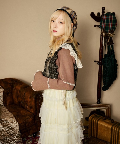 kutir(クティール)の「【クティールとレトロ】【セットアップ着用可】レースツイードリボンベスト(ベスト・レディース・レッド/ブラウン/ブラック・FREE)」の19枚目の写真