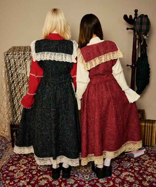 kutir(クティール)の「【クティールとレトロ】【セットアップ着用可】レースツイードリボンベスト(ベスト・レディース・レッド/ブラウン/ブラック・FREE)」の8枚目の写真