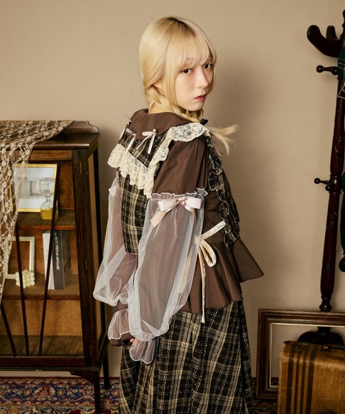 kutir(クティール)の「【クティールとレトロ】【セットアップ着用可】レースツイードリボンベスト(ベスト・レディース・レッド/ブラウン/ブラック・FREE)」の13枚目の写真