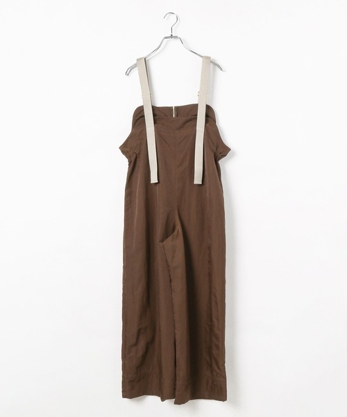 BAYFLOW（ベイフロー）の「[シルエット調整可能]ナイロンサロペット（サロペット/オーバーオール・レディース・チャコール/ブラウン・FREE）」の3枚目の写真