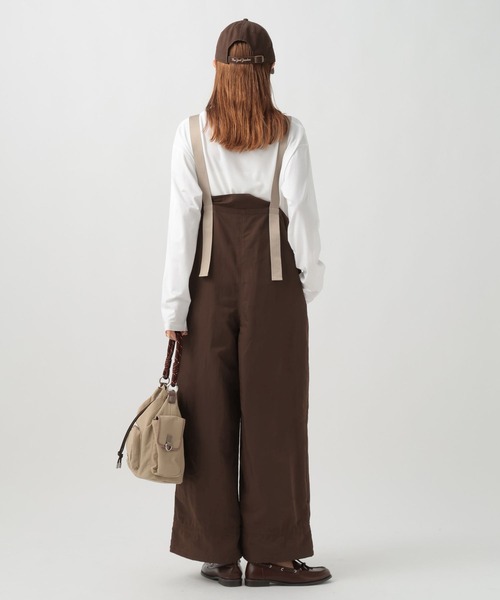 BAYFLOW（ベイフロー）の「[シルエット調整可能]ナイロンサロペット（サロペット/オーバーオール・レディース・チャコール/ブラウン・FREE）」の14枚目の写真