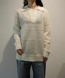 MANOF MOHAIR POLO KNIT