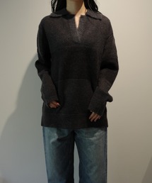 MANOF MOHAIR POLO KNIT