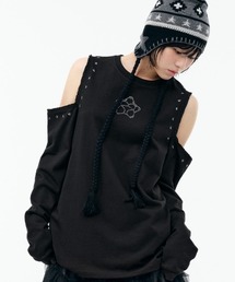 TUOMIO（トゥオミオ）の「【TUOMIO】CUT-OUT LACE LONG SLEEVES / 【トゥオミオ】カットアウトレースロングスリーブ（スウェット）」