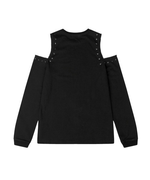 TUOMIO(トゥオミオ)の「【TUOMIO】CUT-OUT LACE LONG SLEEVES / 【トゥオミオ】カットアウトレースロングスリーブ(スウェット・レディース・ブラック/ベージュ・S)」の13枚目の写真