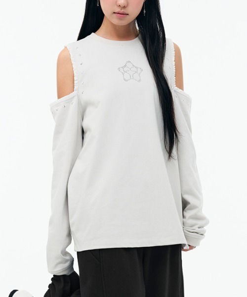 TUOMIO(トゥオミオ)の「【TUOMIO】CUT-OUT LACE LONG SLEEVES / 【トゥオミオ】カットアウトレースロングスリーブ(スウェット・レディース・ブラック/ベージュ・S)」の17枚目の写真