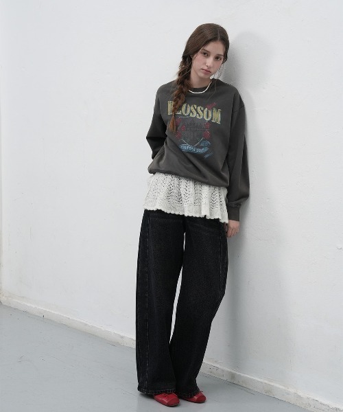 GENERAL IDEA（ジェネラルアイデア）の「【GENERAL IDEA】モヘアレイヤードミニラップスカート / SCALLOP MINI LAYERED SKIRT（スカート・レディース・ブラック/アイボリー・FREE）」の4枚目の写真