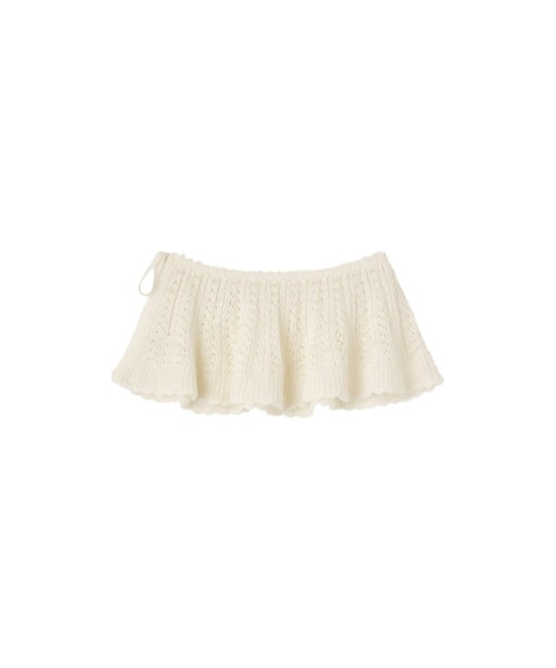 GENERAL IDEA（ジェネラルアイデア）の「【GENERAL IDEA】モヘアレイヤードミニラップスカート / SCALLOP MINI LAYERED SKIRT（スカート・レディース・ブラック/アイボリー・FREE）」の8枚目の写真