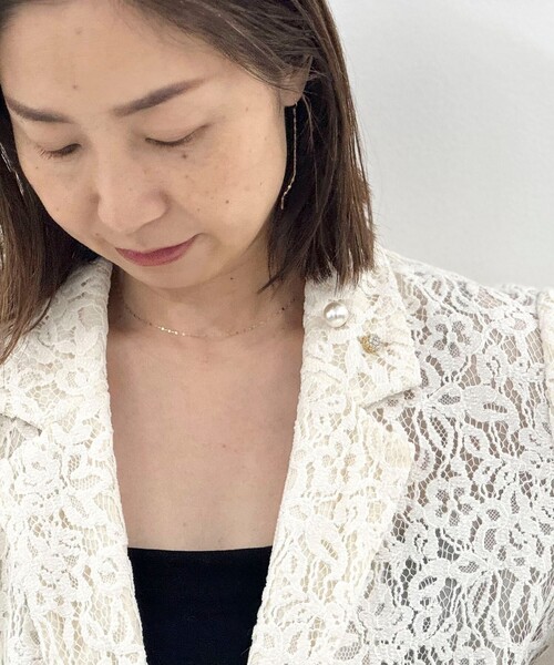 grace grace （グラスグラス）の「【grace grace/グラスグラス】ビジュープッシュピン（ブローチ/コサージュ・レディース・オフホワイト/クリア・FREE）」の4枚目の写真