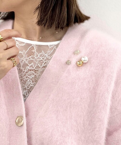 grace grace （グラスグラス）の「【grace grace/グラスグラス】ビジュープッシュピン（ブローチ/コサージュ・レディース・オフホワイト/クリア・FREE）」の7枚目の写真