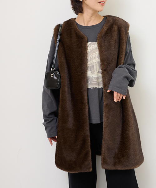 JOURNAL STANDARD relumeスタンドカラーファーベスト JOURNAL STANDARD relume｜スタンドカラーファーベスト | Rakuten