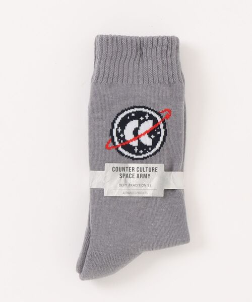 VIBGYOR(ヴィブジョー)の「【CCSA/カウンターカルチャースペースアーミー】クルーソックス(CN)(ソックス/靴下・メンズ・ダークグレー/ホワイト・FREE)」の2枚目の写真