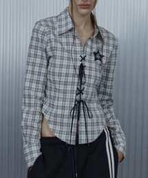 SETUPEXE（セットアップイーエックスイー）の「【SETUP‐EXE】CHECK RACE-UP SHIRT / 【セットアップエグゼ】チェックレースアップ長袖シャツ（シャツ/ブラウス）」