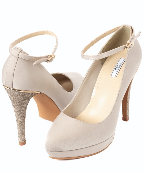 R&E(アールアンドイー)の「【R&E】アンクルストラップラメハイヒールパンプス(パンプス・レディース・ブラック/ベージュ・22cm/22.5cm/23cm/23.5cm/24cm/24.5cm)」の4枚目の写真