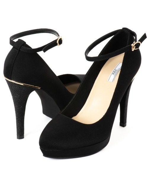 R&E(アールアンドイー)の「【R&E】アンクルストラップラメハイヒールパンプス(パンプス・レディース・ブラック/ベージュ・22cm/22.5cm/23cm/23.5cm/24cm/24.5cm)」の6枚目の写真