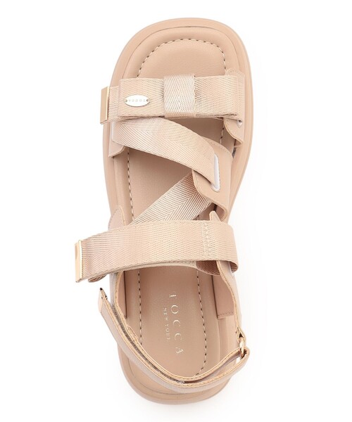 TOCCA(トッカ)の「CROSSING RIBBON SPORTS SANDALS サンダル(サンダル・レディース・ベージュ系/ブラック系・39/38/37/36)」の21枚目の写真