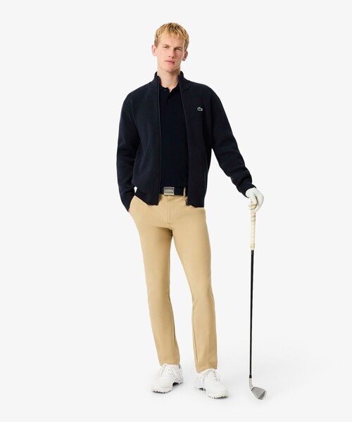 LACOSTE（ラコステ）の「コットンブレンドジップアップセーター / ドライバーズニット（ニット/セーター・メンズ・ホワイト/ネイビー・3/4/5）」の6枚目の写真