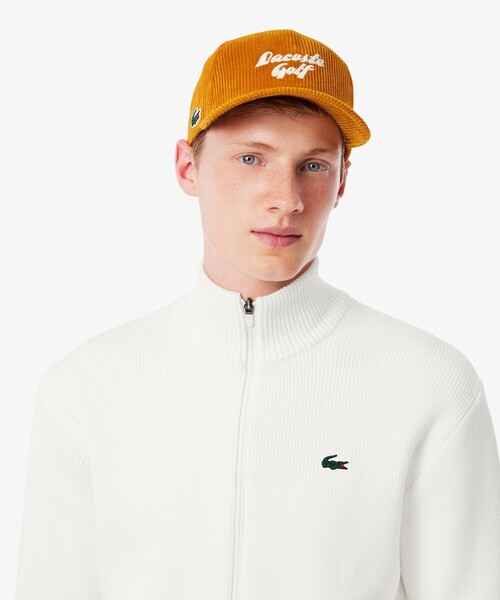 LACOSTE（ラコステ）の「コットンブレンドジップアップセーター / ドライバーズニット（ニット/セーター・メンズ・ホワイト/ネイビー・3/4/5）」の7枚目の写真