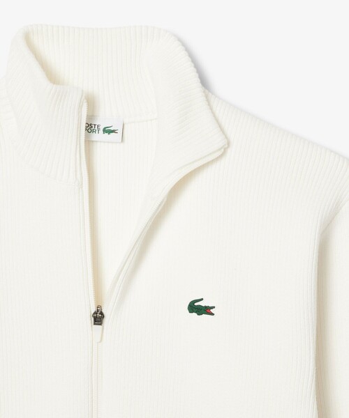 LACOSTE（ラコステ）の「コットンブレンドジップアップセーター / ドライバーズニット（ニット/セーター・メンズ・ホワイト/ネイビー・3/4/5）」の10枚目の写真