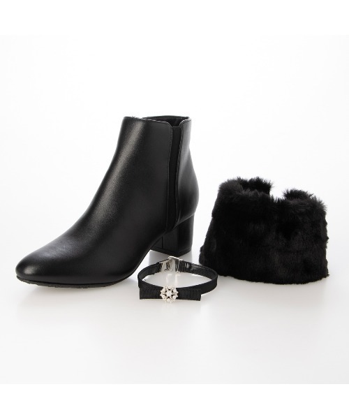 Pitti（ピッティ）の「4WAYファービジューリボンベルトショートブーツ（ブーツ・レディース・ブラック/ブラック系その他6/ブルーグレー・M/S/L）」の20枚目の写真