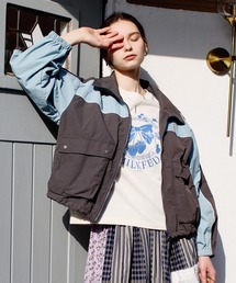 MILKFED. | CUTOUT LOGO TRACK JACKET(ナイロンジャケット)