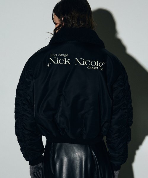 NICK&NICOLE(ニックアンドニコール)の「SHIRRING FLEECE BOMBER PADDING_BLACK(ダウンジャケット/コート・レディース・その他・FREE)」の1枚目の写真