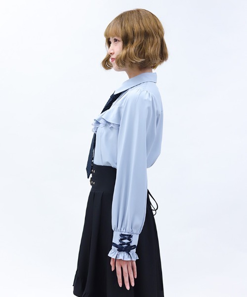 axes femme POETIQUE(アクシーズファムポエティック)の「2WAYストライプタイ付ブラウス(シャツ/ブラウス・レディース・キナリ/サックスブルー/ブラック・MEDIUM)」の5枚目の写真