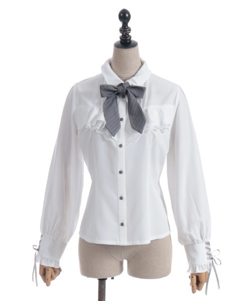 axes femme POETIQUE(アクシーズファムポエティック)の「2WAYストライプタイ付ブラウス(シャツ/ブラウス・レディース・キナリ/サックスブルー/ブラック・MEDIUM)」の13枚目の写真