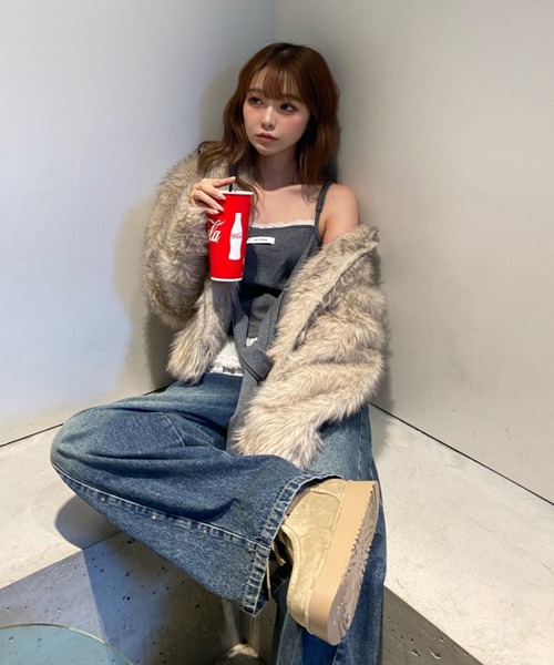 RAY CASSIN（レイカズン）の「ダブルジップファーブルゾン（ブルゾン・レディース・ブラウン/ベージュ系その他2/アイボリー・FREE/S）」の4枚目の写真