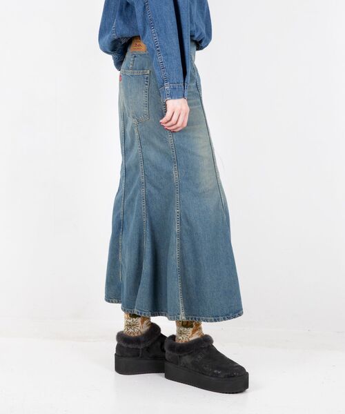 HYSTERIC GLAMOUR(ヒステリックグラマー)の「フロントリングZIPマーメイドスカート(デニムスカート・レディース・ブラック/ライトインディゴブルー・X-SMALL/SMALL/MEDIUM)」の6枚目の写真