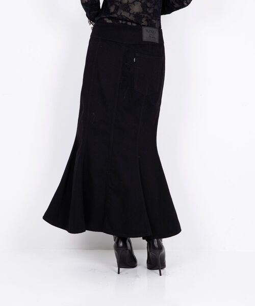 HYSTERIC GLAMOUR(ヒステリックグラマー)の「フロントリングZIPマーメイドスカート(デニムスカート・レディース・ブラック/ライトインディゴブルー・X-SMALL/SMALL/MEDIUM)」の12枚目の写真