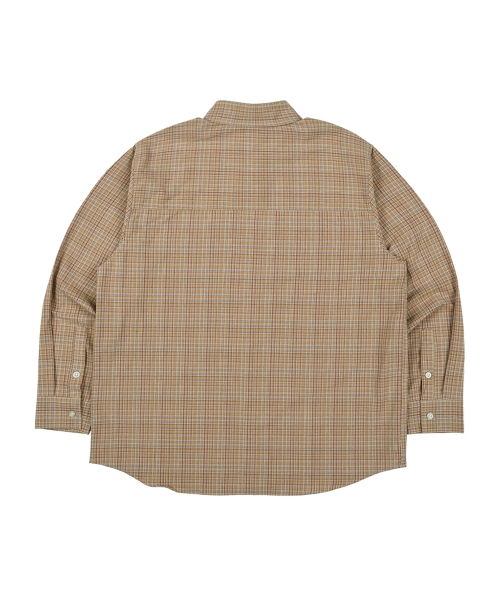 ERSCO(イーアルエスコ)の「シンボルラベルチェックシャツ_ベージュ(シャツ/ブラウス・レディース・その他・X-LARGE/MEDIUM/LARGE)」の2枚目の写真